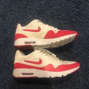 Red and white reflective Nike air Max Sneakers